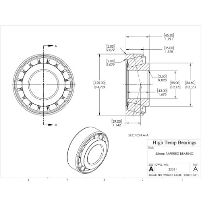 Picture of 55mm Tapered Bearing 32311
