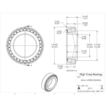 Picture of 85mm Tapered Bearing 33117