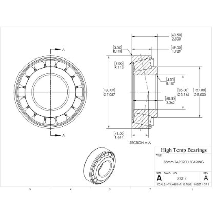 Picture of 85mm Tapered Bearing 32317