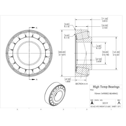 Picture of 95mm Tapered Bearing 32319