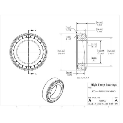 Picture of 100mm Tapered Bearing T2EE100