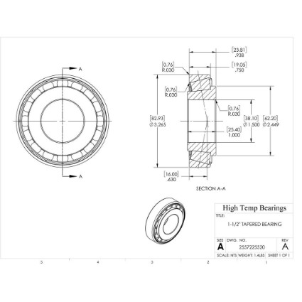 Picture of 1-1/2" Tapered Bearing 2557225520