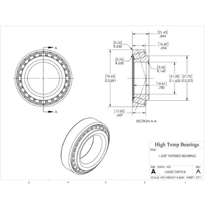 Picture of 1-5/8" Tapered Bearing LM501349314