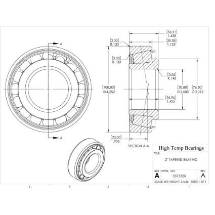 Picture of 2" Tapered Bearing 537532X