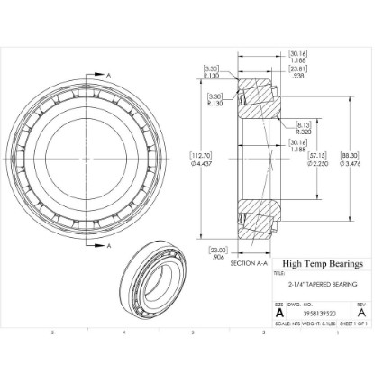 Picture of 2-1/4" Tapered Bearing 3958139520