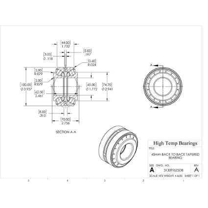 Picture of 45mm Back to Back Tapered Bearing
