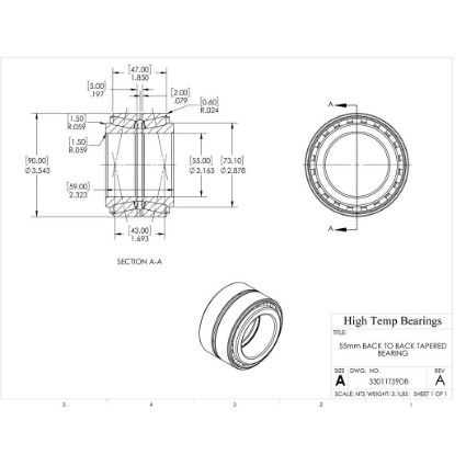 Picture of 55mm Back to Back Tapered Bearing
