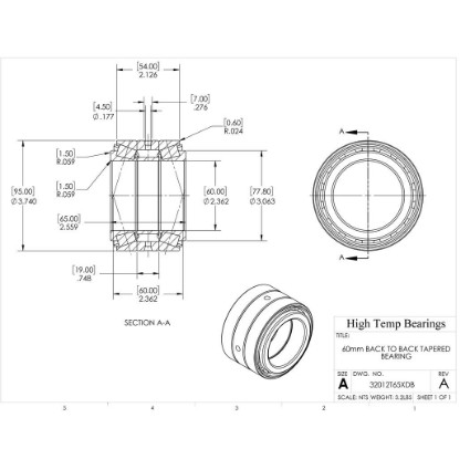 Picture of 60mm Back to Back Tapered Bearing
