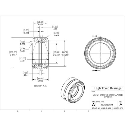 Picture of 65mm Back to Back Tapered Bearing