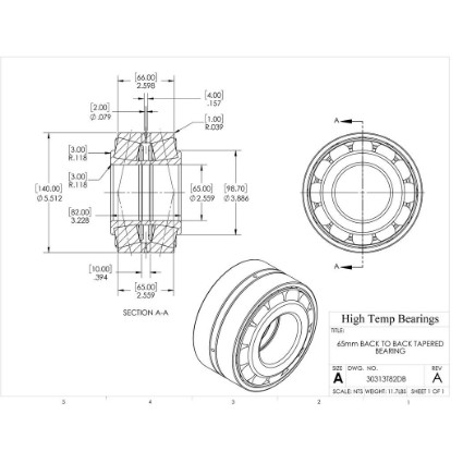 Picture of 65mm Back to Back Tapered Bearing 30313T82DB