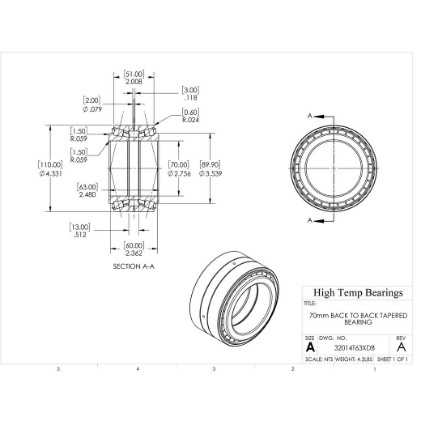 Picture of 70mm Back to Back Tapered Bearing