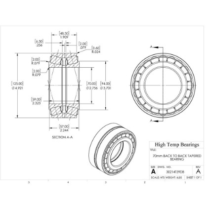 Picture of 70mm Back to Back Tapered Bearing 30214T59DB