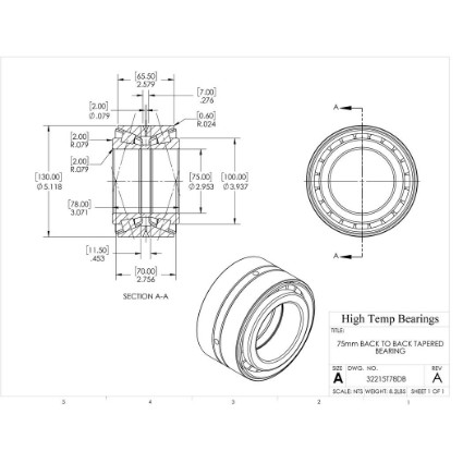 Picture of 75mm Back to Back Tapered Bearing 32215T78DB