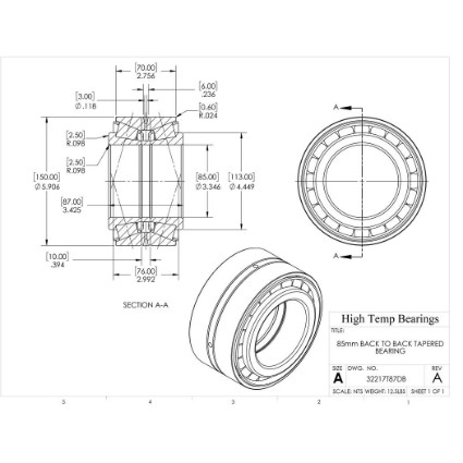 Picture of 85mm Back to Back Tapered Bearing 32217T87DB