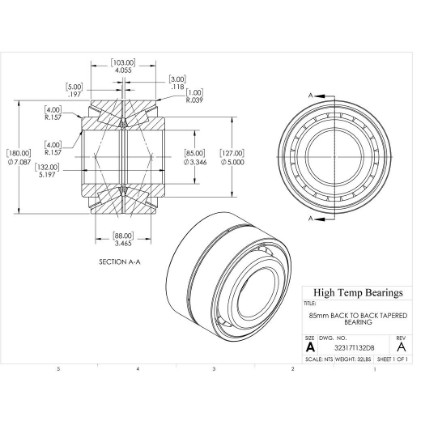 Picture of 85mm Back to Back Tapered Bearing 32317T132DB