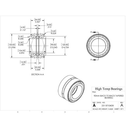 Picture of 90mm Back to Back Tapered Bearing