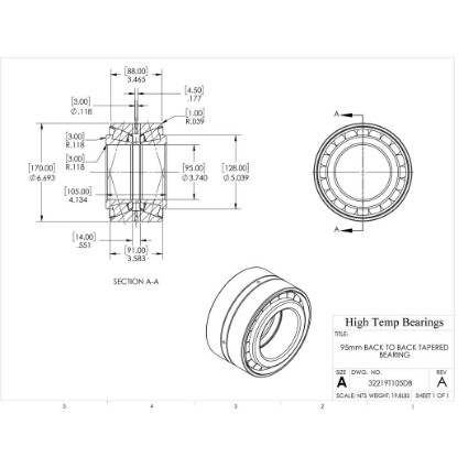 Picture of 95mm Back to Back Tapered Bearing