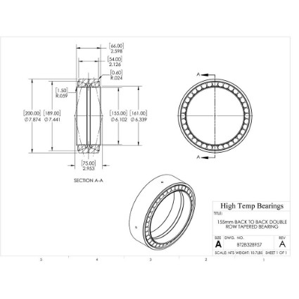 Picture of 155mm Back to Back Double Row Tapered Bearing