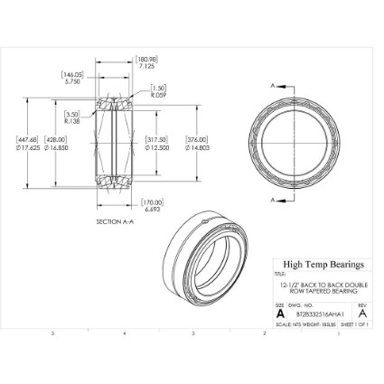 Picture of 12-1/2" Back to Back Double Row Tapered Bearing
