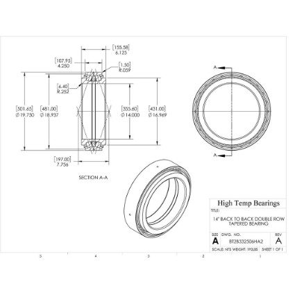 Picture of 14" Back to Back Double Row Tapered Bearing BT2B332506HA2