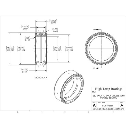 Picture of 360 Back to Back Double Row Tapered Bearing