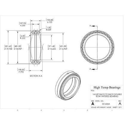 Picture of 14-5/8" Back to Back Double Row Tapered Bearing
