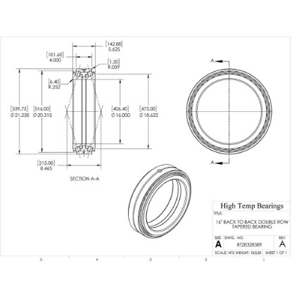 Picture of 16" Back to Back Double Row Tapered Bearing