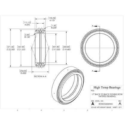 Picture of 17" Back to Back Double Row Tapered Bearing