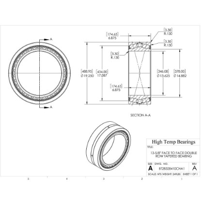 Picture of 13-5/8" Face to Face Double Row Tapered Bearing BT2B328410CHA1