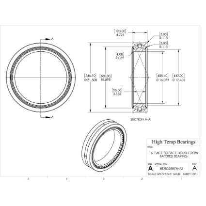 Picture of 16" Face to Face Double Row Tapered Bearing BT2B328874HA1