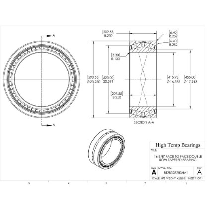 Picture of 16-3/8" Face to Face Double Row Tapered Bearing BT2B328283HA1