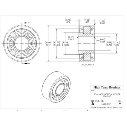 Picture of 20mm Cylindrical Roller Bearing NJ2304ECP