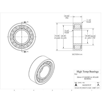 Picture of 35mm Cylindrical Roller Bearing NU2207ECP