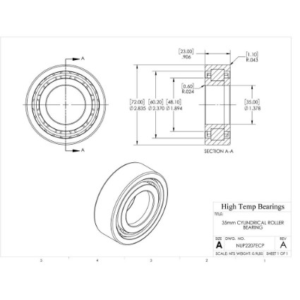 Picture of 35mm Cylindrical Roller Bearing NUP2207ECP