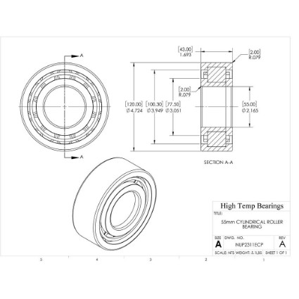 Picture of 55mm Cylindrical Roller Bearing NUP2311ECP