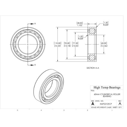 Picture of 60mm Cylindrical Roller Bearing NUP2212ECP