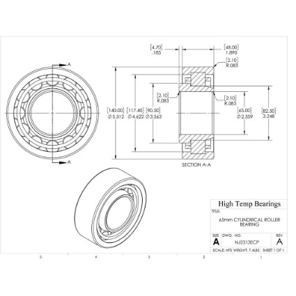 Picture of 65mm Cylindrical Roller Bearing NJ2313ECP