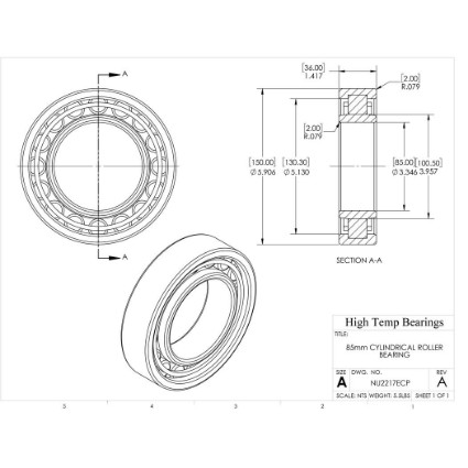 Picture of 85mm Cylindrical Roller Bearing NU2217ECP