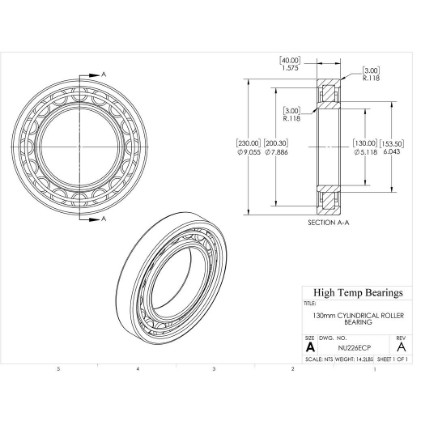 Picture of 130mm Cylindrical Roller Bearing NU226ECP