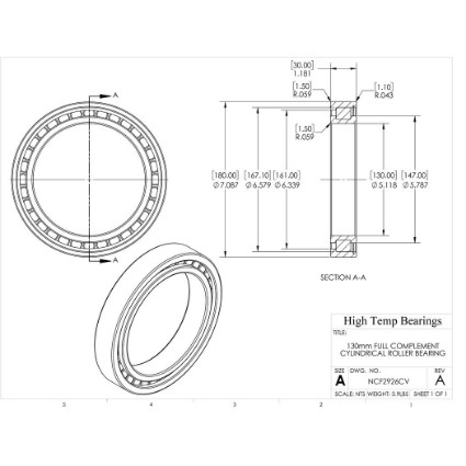 Picture of 130mm Full Complement Cylindrical Roller Bearing
