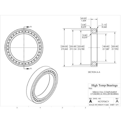 Picture of 180mm Full Complement Cylindrical Roller Bearing