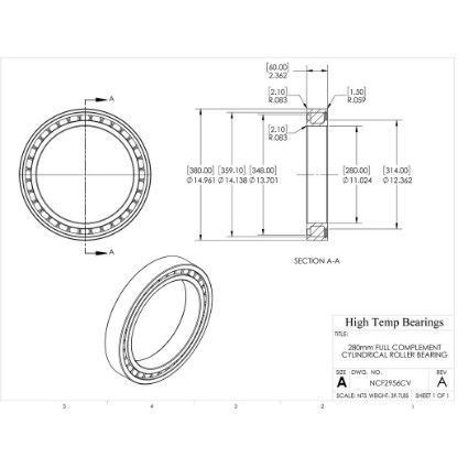 Picture of 280mm Full Complement Cylindrical Roller Bearing