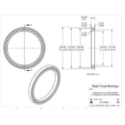Picture of 440mm Full Complement Cylindrical Roller Bearing