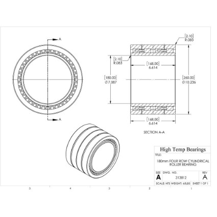 Picture of 180mm Four Row Cylindrical Roller Bearing