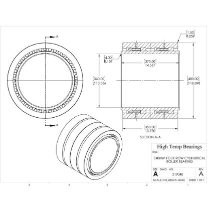 Picture of 340mm Four Row Cylindrical Roller Bearing