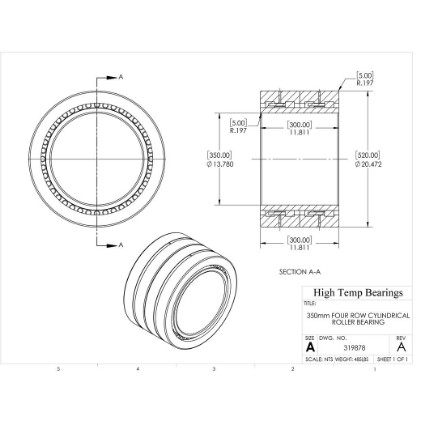 Picture of 350mm Four Row Cylindrical Roller Bearing 319878