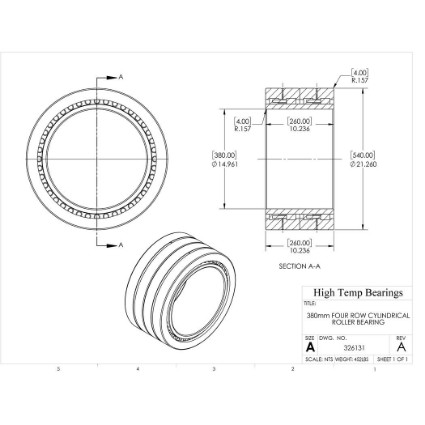 Picture of 380mm Four Row Cylindrical Roller Bearing