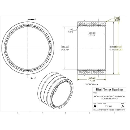 Picture of 660mm Four Row Cylindrical Roller Bearing