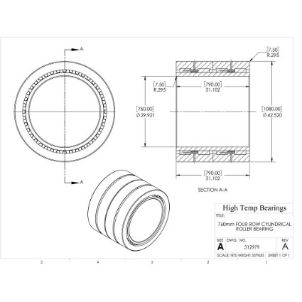 Picture of 760mm Four Row Cylindrical Roller Bearing