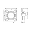 Picture of Plastic 4 Bolt Flange Mounted Food Grade Bearing with End Cap